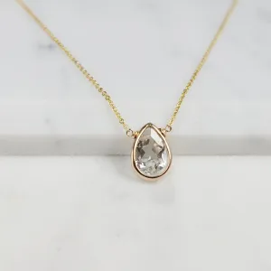 White Topaz Briolette Pendant Necklace